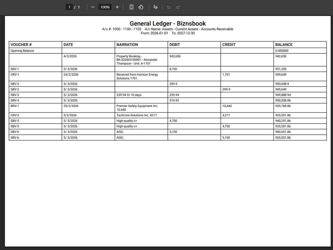 General Ledger Export