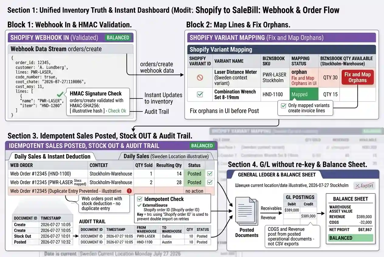 Shopify order import flow