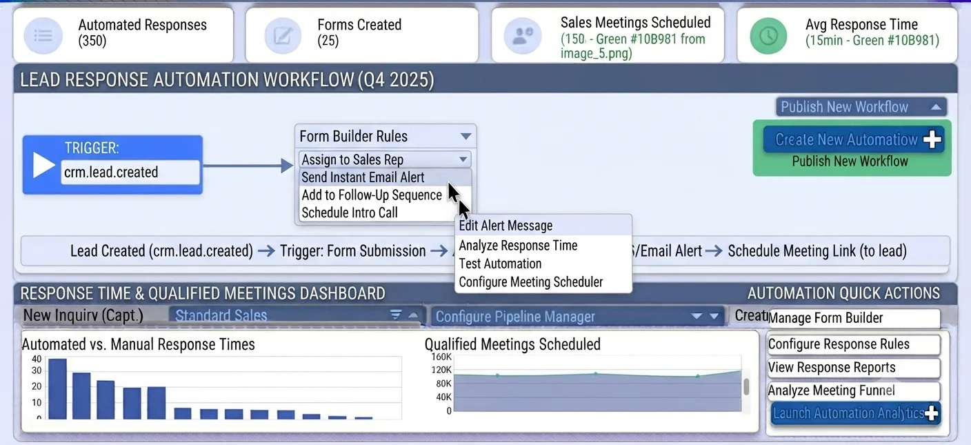 Sales rep receiving instant lead alert from automated CRM workflow