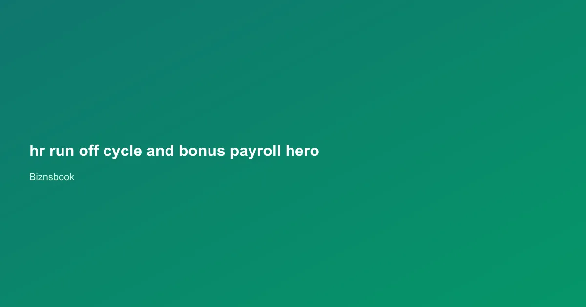 HR user creating an off-cycle bonus payroll run for selected employees in Biznsbook