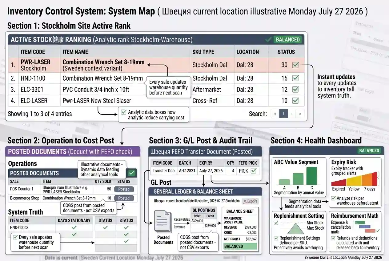 Operations director mapping inventory control processes from receiving to reconciliation