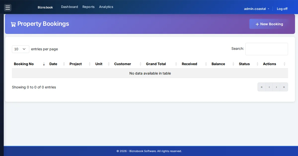 Sales admin managing booking lifecycle statuses and co-applicant details for a property unit